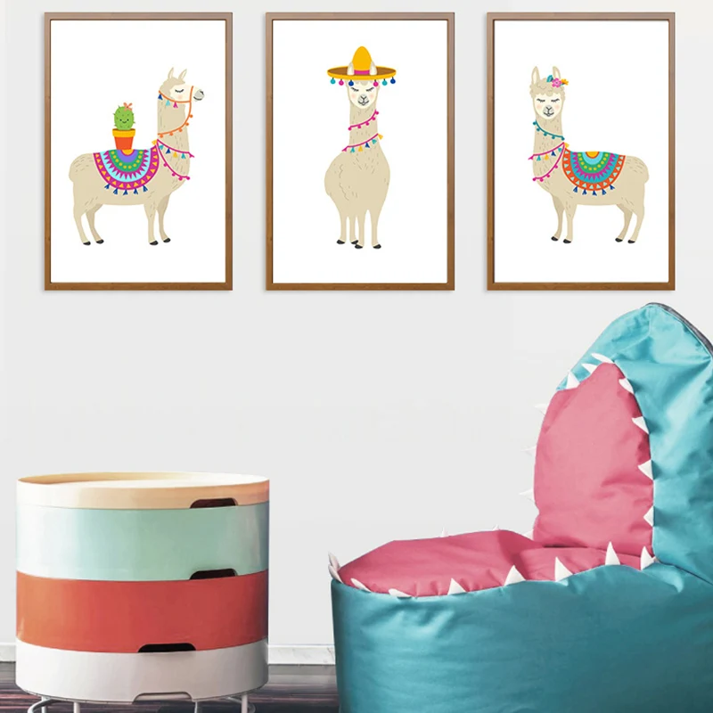 Lindo lienzo envuelto en alpaca para decoración de pared de dormitorio infantil en blanco, varios tamaños Blanco Clearhalo