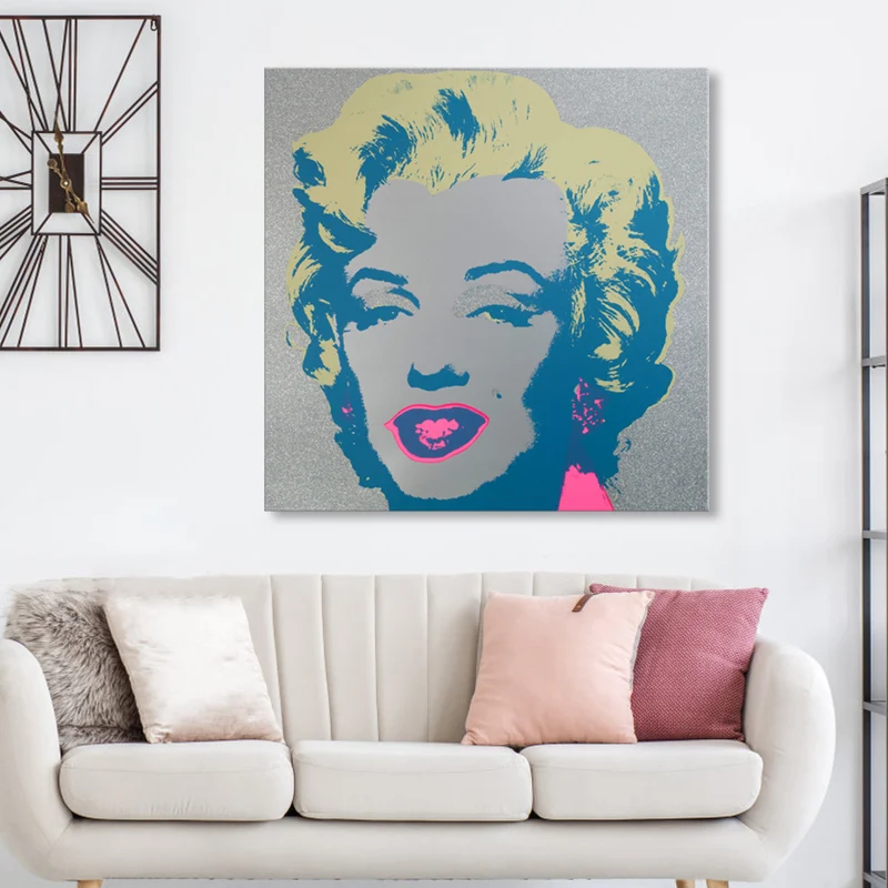 Marilyn Monroe lienzo casa interior pinturas figura pared arte impresión en color suave, texturizado Verde Clearhalo