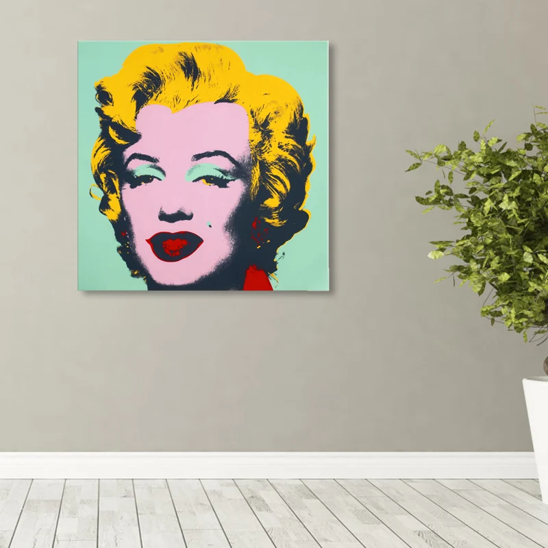 Marilyn Monroe lienzo casa interior pinturas figura pared arte impresión en color suave, texturizado Verde Clearhalo