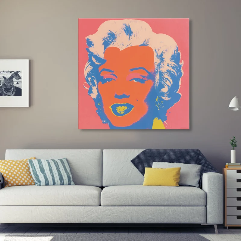 Marilyn Monroe lienzo casa interior pinturas figura pared arte impresión en color suave, texturizado Verde Clearhalo
