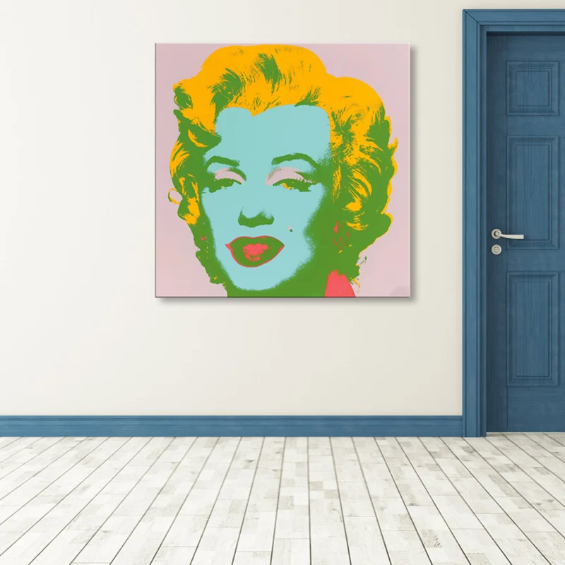 Marilyn Monroe lienzo casa interior pinturas figura pared arte impresión en color suave, texturizado Verde Clearhalo