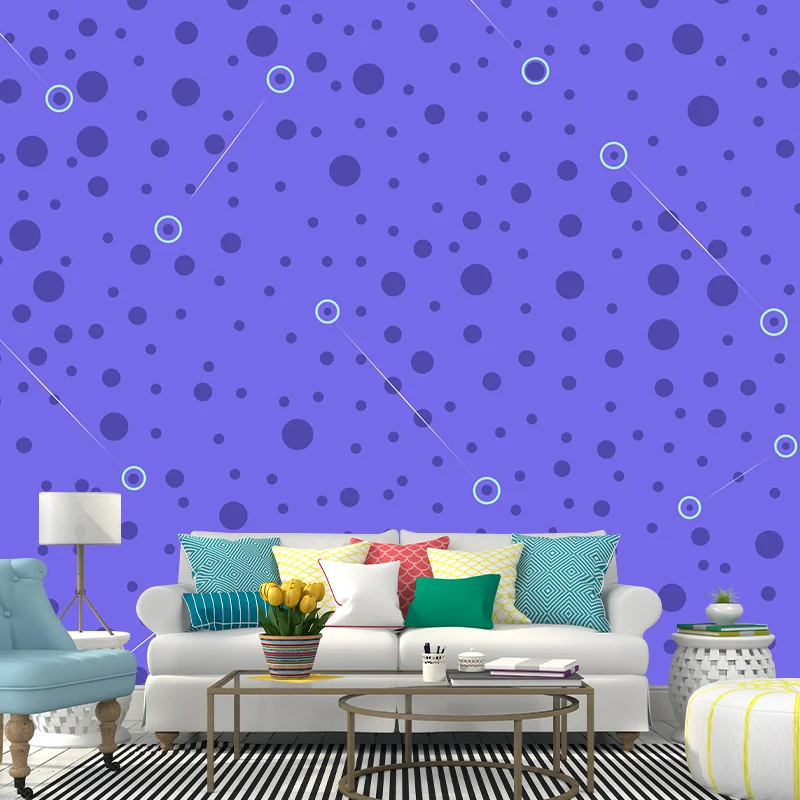 Mural con estampado geométrico contemporáneo, arte de pared en colores pastel impermeable no tejido para dormitorio Blanco...