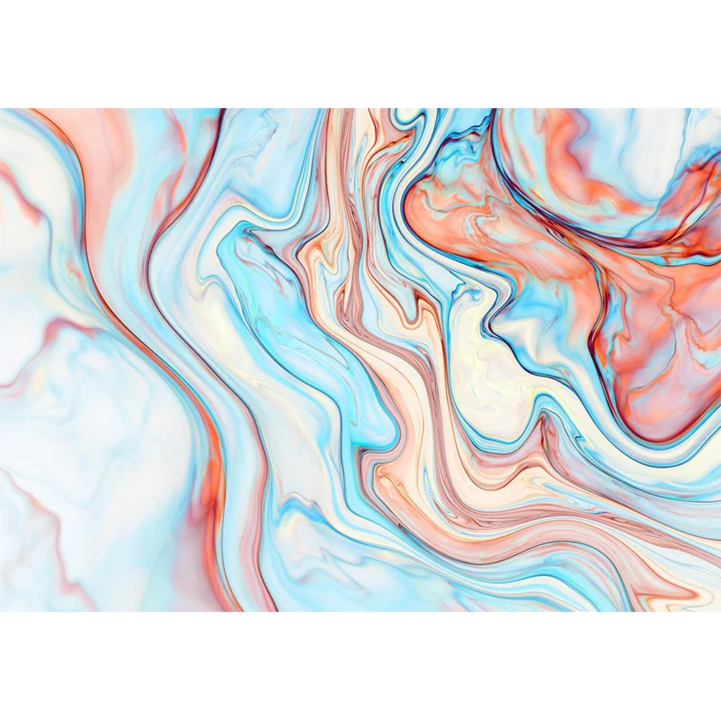 Mural de dibujo de agua de arte moderno, decoración de pared resistente al agua naranja-azul para dormitorio Naranja Clear...