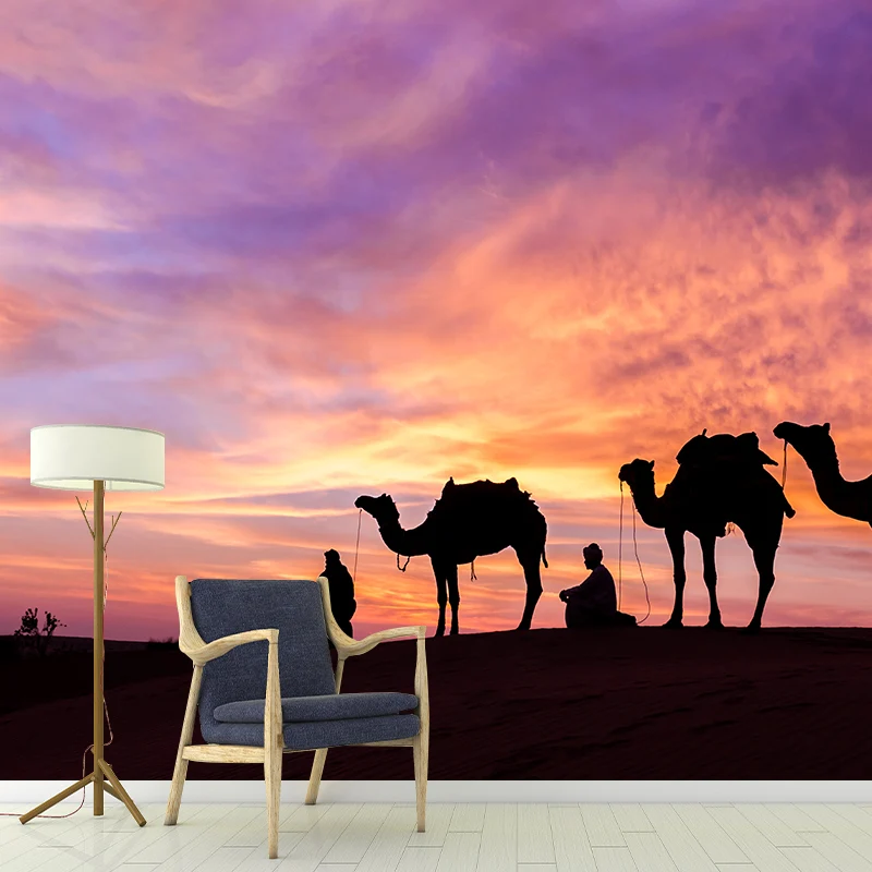 Mural Fotográfico Camello Revestimiento de Pared de Tamaño Completo para Salón, Hecho Medida Marron Clearhalo