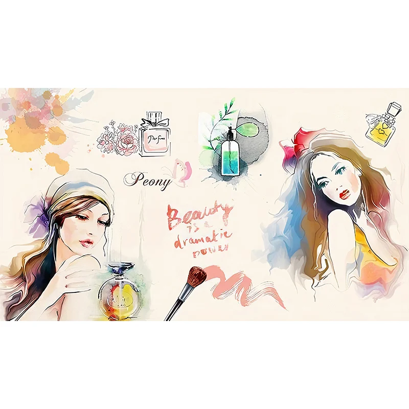 Mural de pared de belleza impermeable, revestimiento de paredes elegante de tamaño completo para dormitorio de niñ Naranja...
