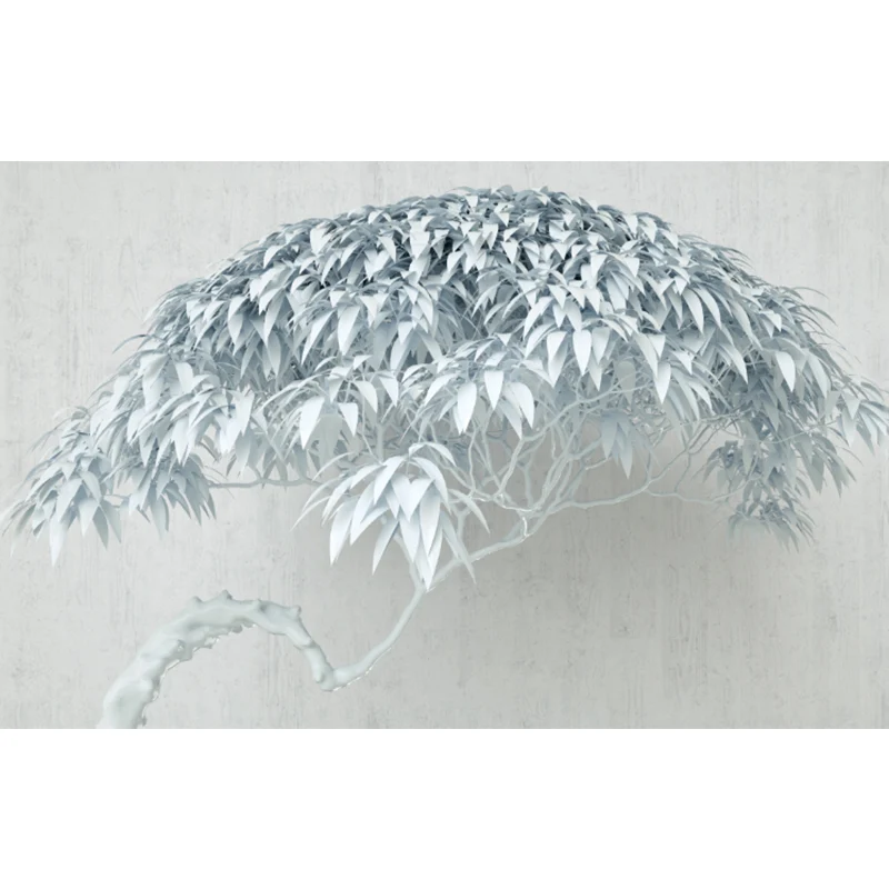 Mural de pared botánico estilo ilustración, revestimiento de paredes gigante para comedor, personalizado Blanco Clearhalo