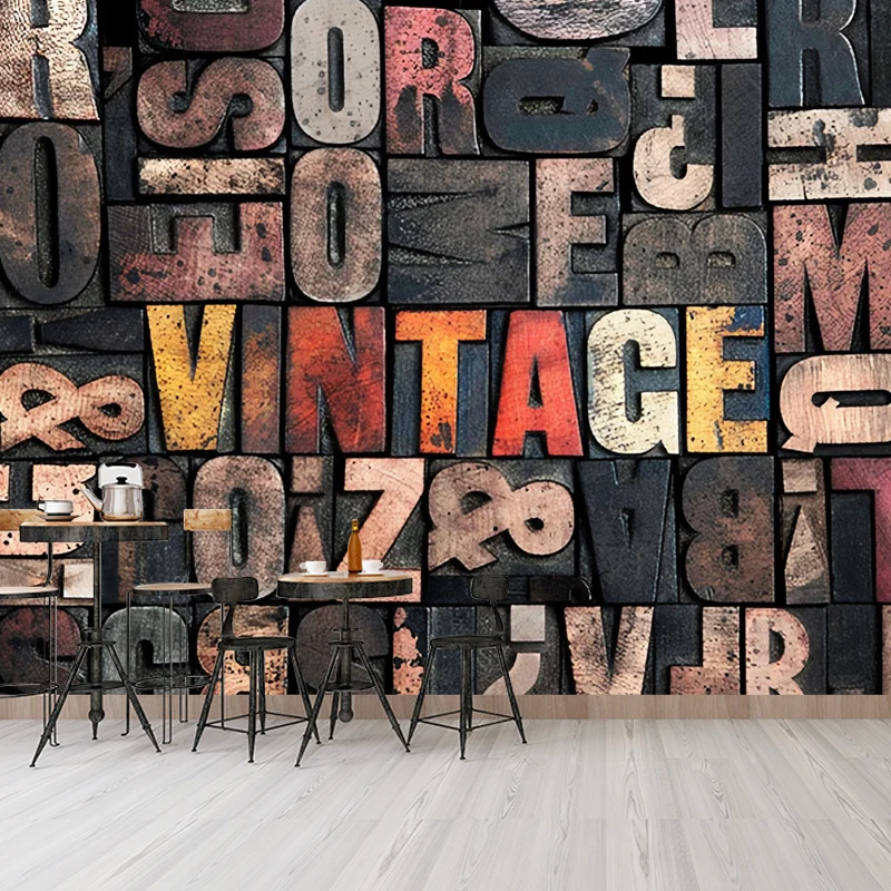 Mural de pared con letras de moda para cafeterí, arte de pared de tamaño personalizado en rosa y negro Rosa Clearhalo
