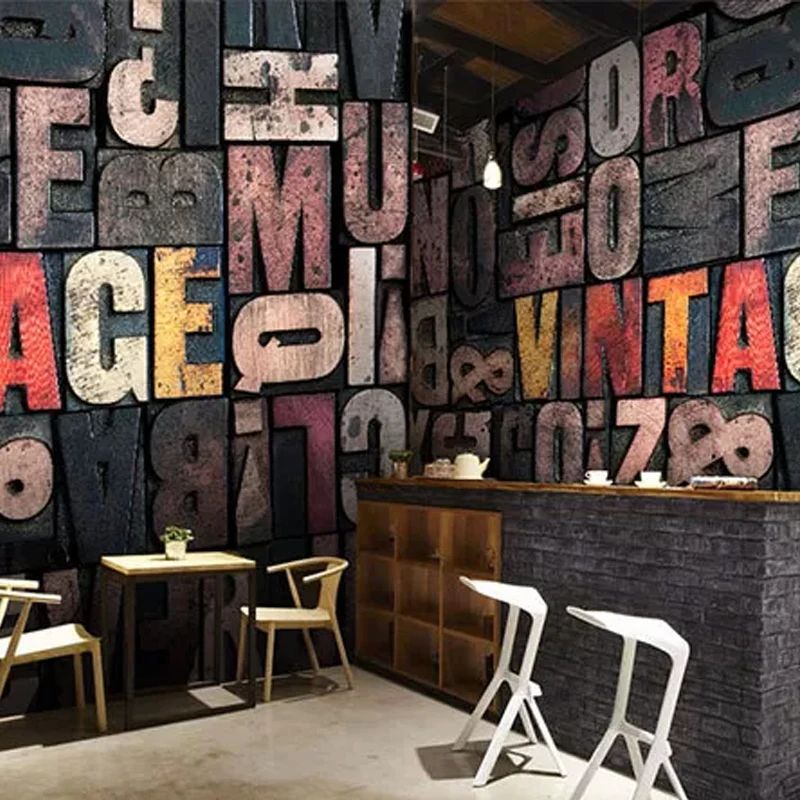 Mural de pared con letras de moda para cafeterí, arte de pared de tamaño personalizado en rosa y negro Rosa Clearhalo