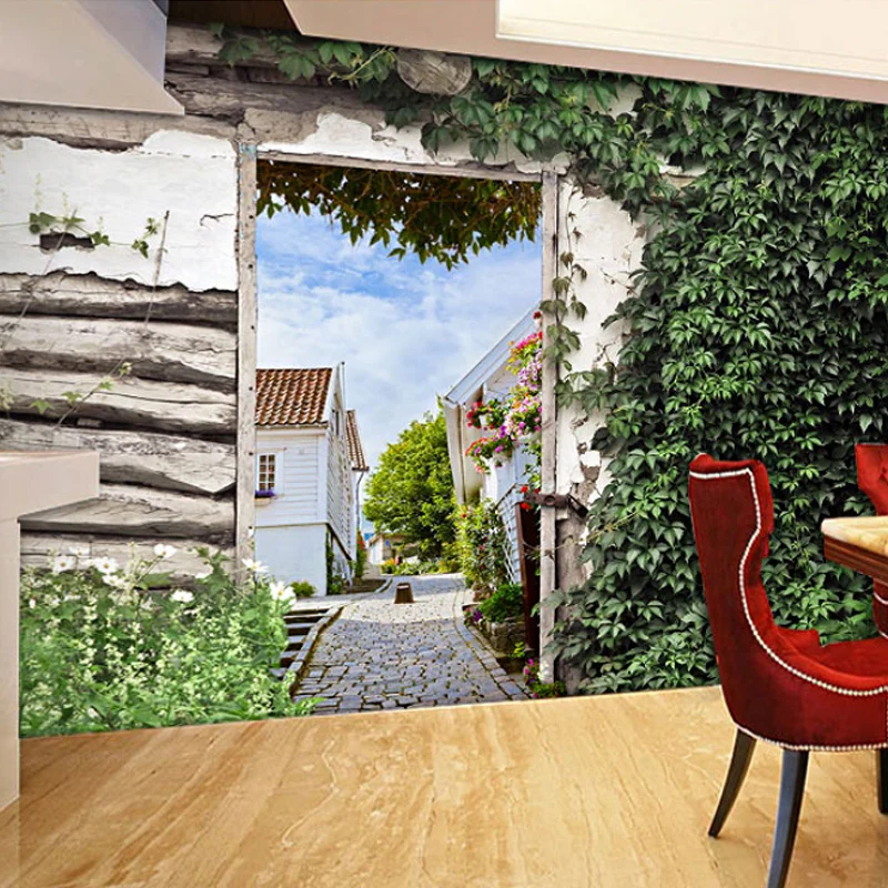 Mural de pared con planta verde, revestimiento de paredes resistente las manchas en verde suave para cafeterí Verde Clearhalo