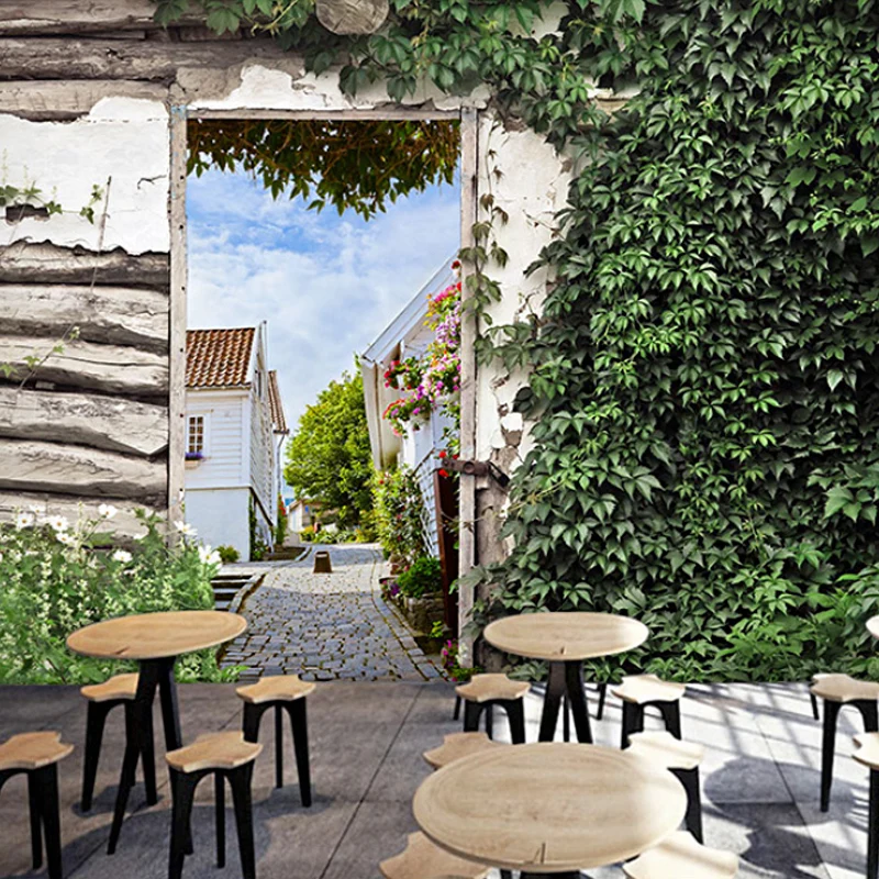 Mural de pared con planta verde, revestimiento de paredes resistente las manchas en verde suave para cafeterí Verde Clearhalo