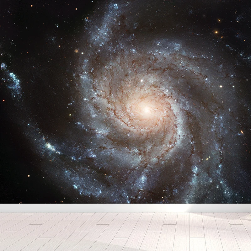 Mural de pared en espiral de estrellas modernas, arte de pared de color oscuro no tejido prueba de manchas para dormitorio...