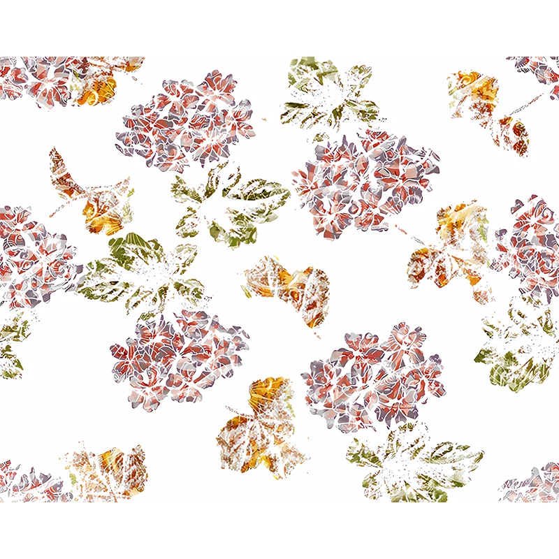 Mural de pared de flores resistente la humedad, revestimiento de paredes minimalista para decoración de sala de estar Blan...