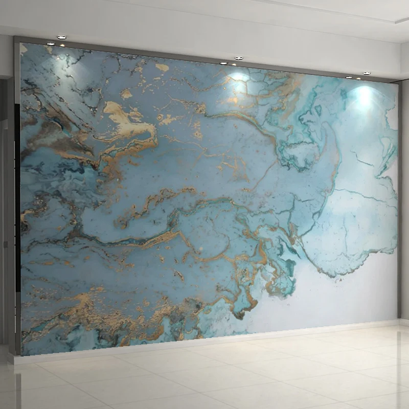 Mural de pared minimalista con degradado en azul para decoración de habitaciones de invitados, hecho medida Azul Clearhalo