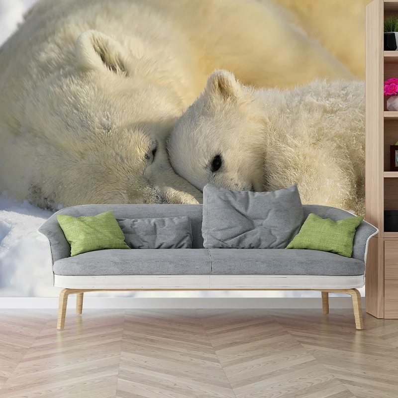 Mural de pared simple de tamaño personalizado con decoración de pared de oso polar impermeabilizante para sala de estar Ma...