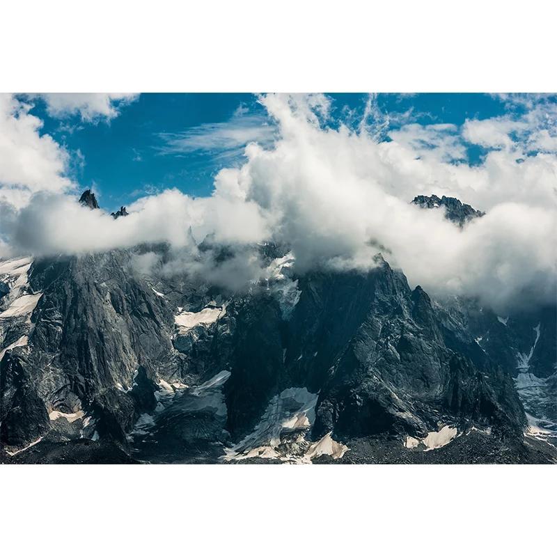 Murales Cool Cloudy Rocky Mountain para sala de estar, gris-blanco, tamaño personalizado disponible Gris Clearhalo