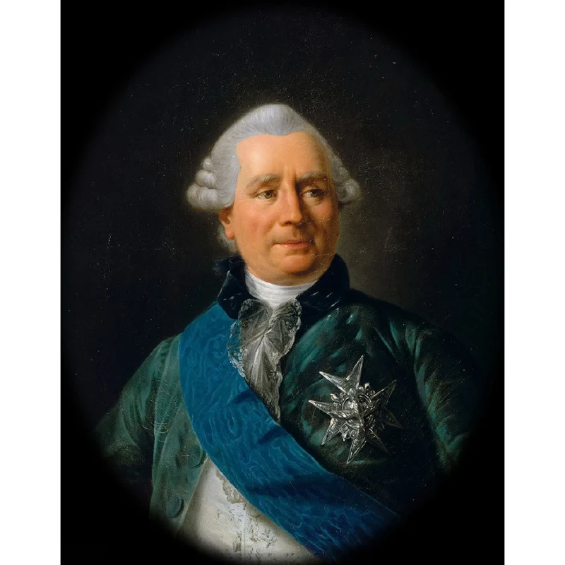 Murales impermeables no tejidos decoración de pared con retrato clásico del diplomático John Adams en Francia Azul Clearhalo