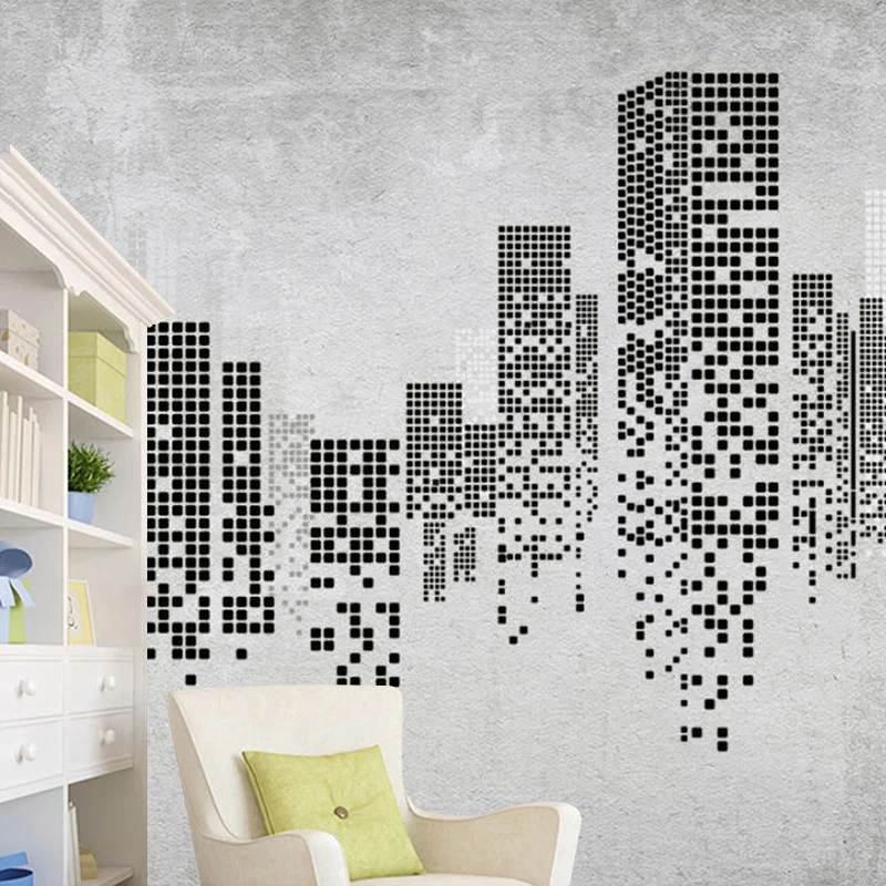 Murales negros y grises, revestimiento de paredes impermeable para construcción nórdica, para pared decorativa Gris Clearhalo
