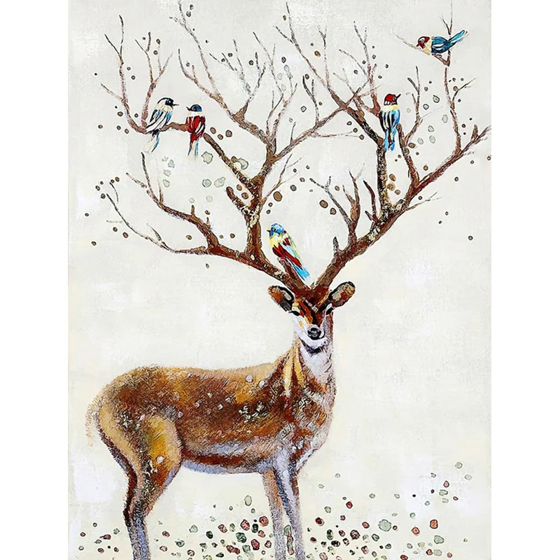 Murales de pared modernos de ciervos Sika para decoración, arte de pared disponible en tamaño personalizado en marrón Marr...