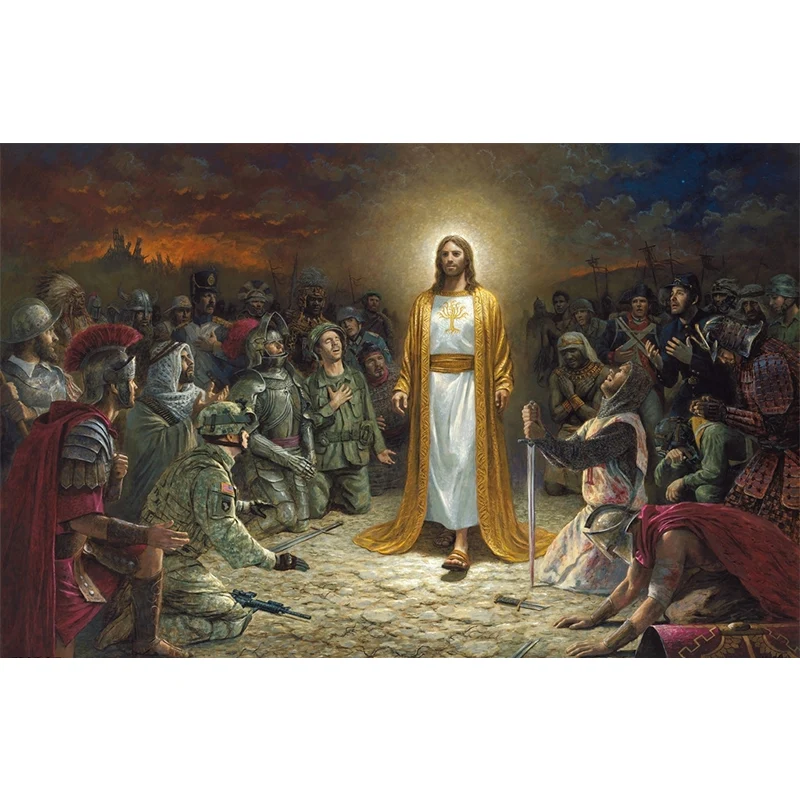 Murales retro del rey de reyes, revestimiento de paredes religioso marrón para decoración de sala de estar Marron Clearhalo