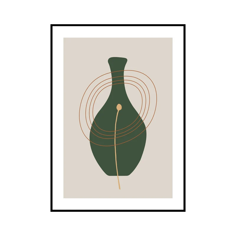 Naturaleza muerta, dibujo de cerámica, impresión artística, lienzo texturizado nórdico en colores suaves para el hogar Alb...