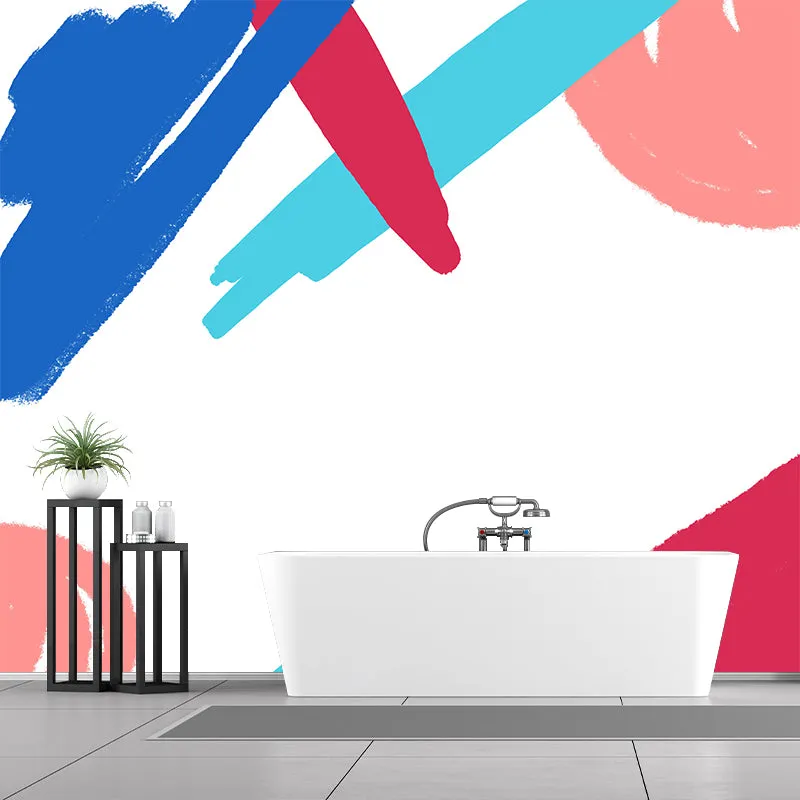 Niños que pintan la calcomaní mural abstracta rojo-azul resistente la humedad decoración de la pared para la guarderí Rojo...