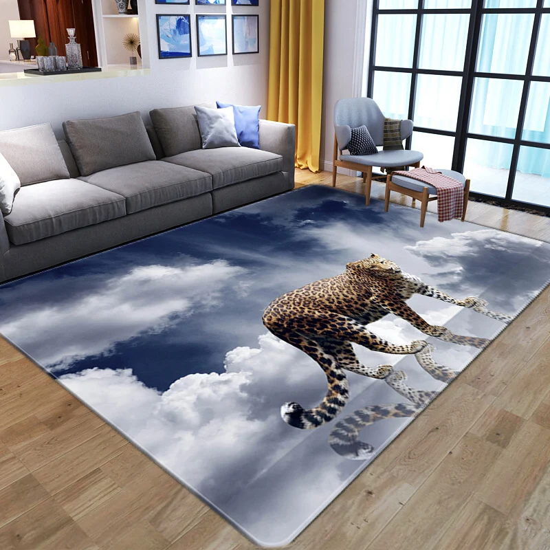 Novedad alfombra con estampado de animales en 3D, alfombra multicolor de polipropileno, alfombra antideslizante que admite...
