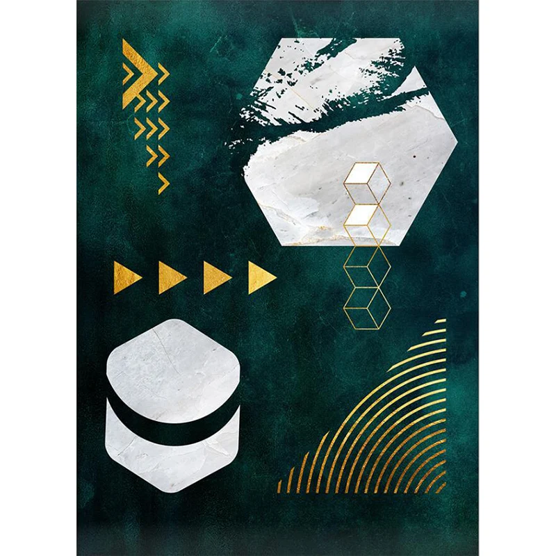 Novedad alfombra con estampado geométrico alfombra de poliéster verde oscuro alfombra antideslizante lavable máquina para...