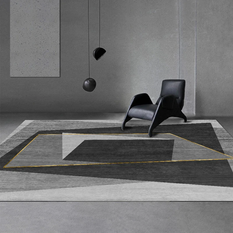 Novedad alfombra con patrón geométrico, alfombra sintética multicolor que admite mascotas, alfombra interior lavable máqui...
