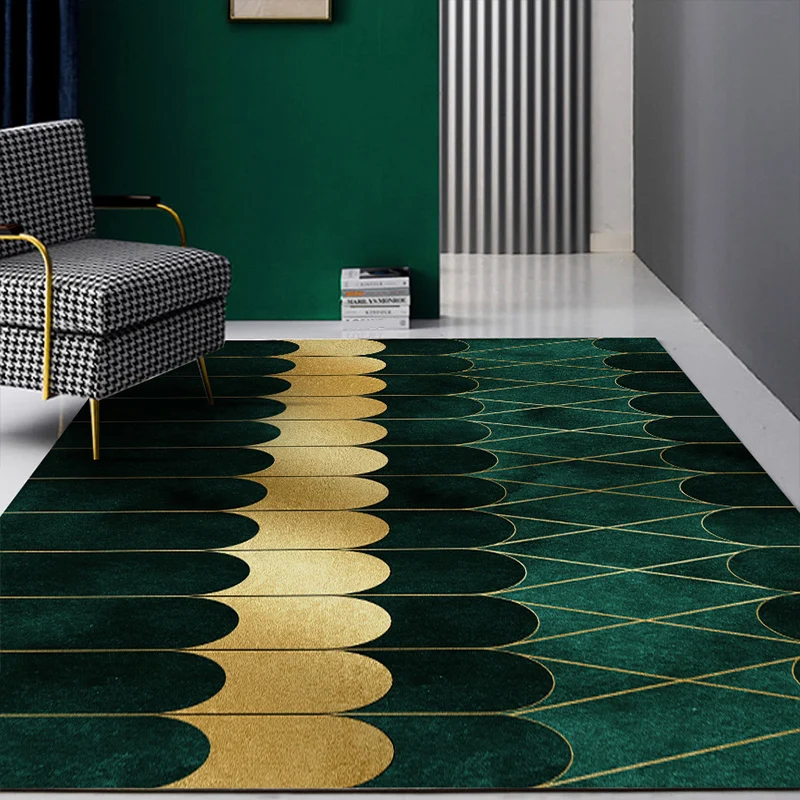 Novedad alfombra impresa abstracta alfombra de área de mezcla de algodón multicolor alfombra de respaldo antideslizante de...