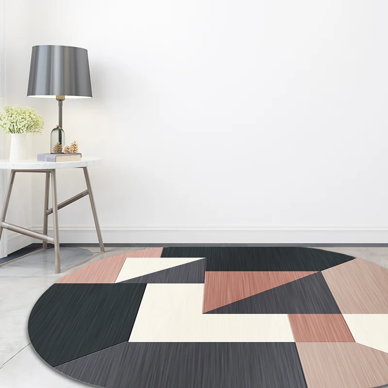 Novedad alfombra para sala de estar en bloques de Color gris y rosa, alfombra con estampado de forma Irregular, alfombra c...