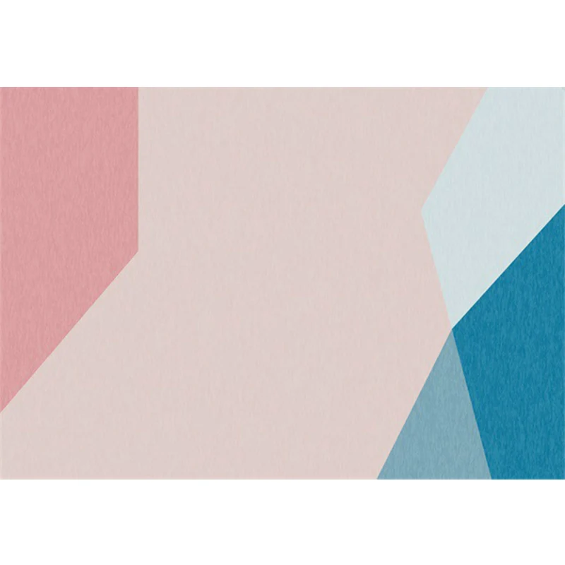 Novedad alfombra para sala de estar con estampado de bloques de colores rosa y azul, alfombra lavable resistente las manch...