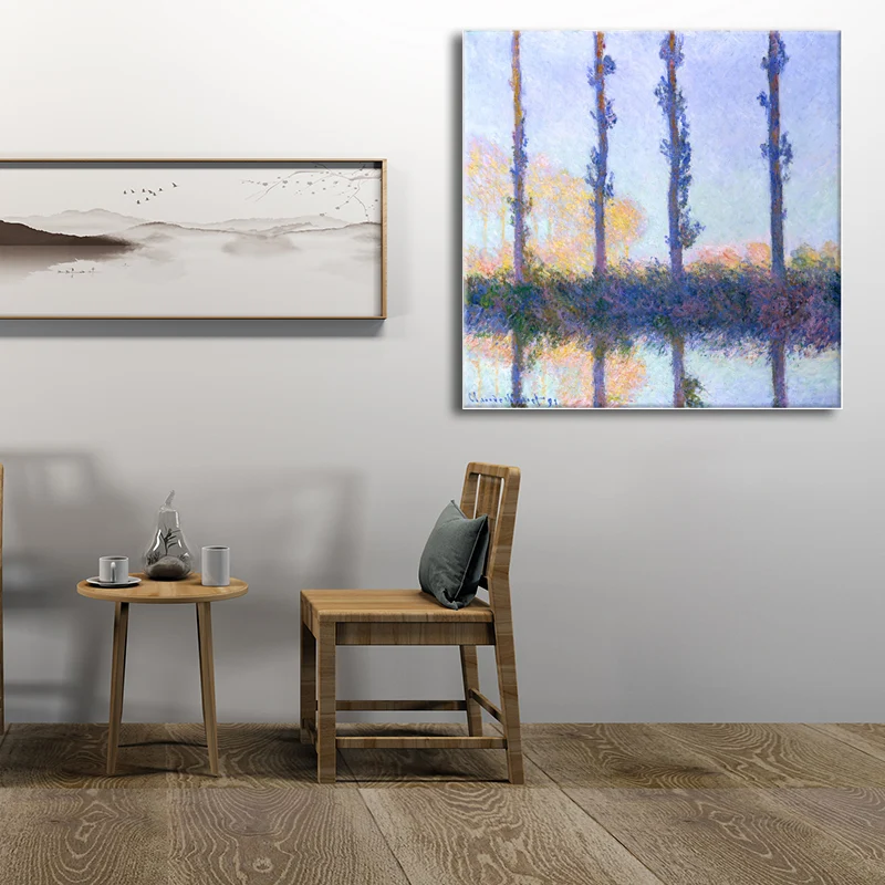 Paisajes rústicos pintura lienzo texturizado color oscuro pared arte decoración para sala de estar Purpura Clearhalo