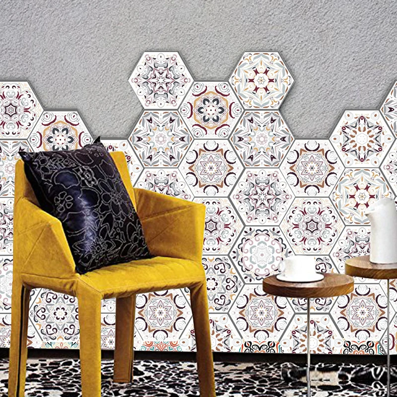 Panel de papel tapiz de copos de nieve, revestimiento de paredes de PVC estilo bohemio, 10 pies cuadrados Clearhalo