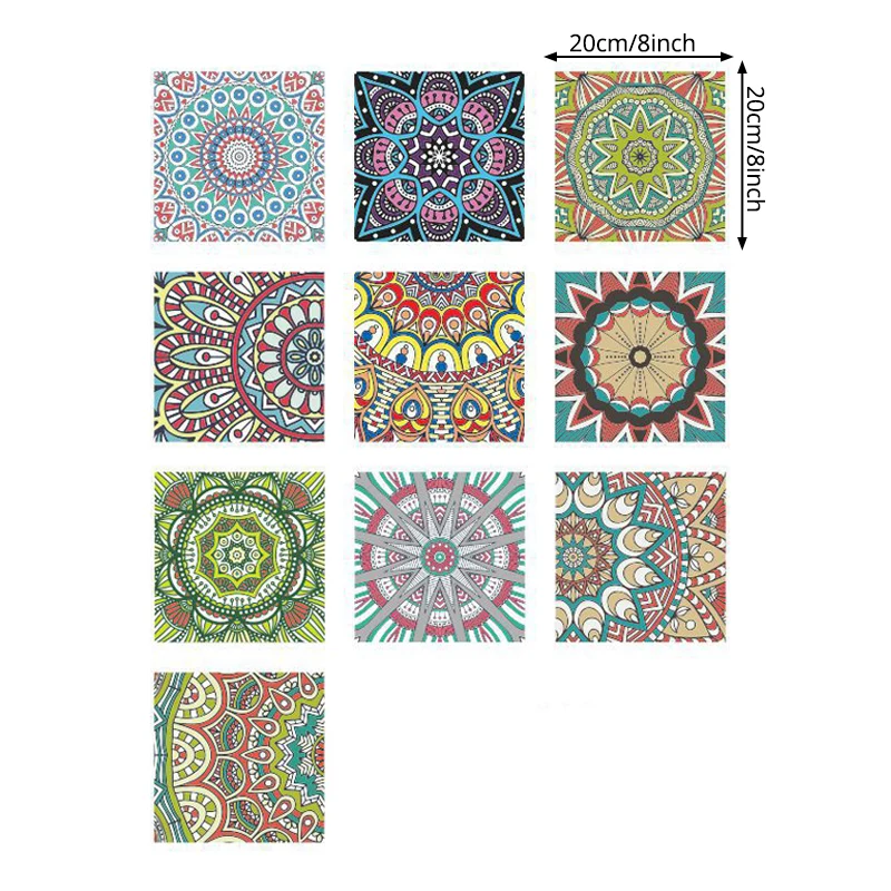 Panel de papel tapiz Mandala Boho Chic, palos de recogida rojos, azules y verdes, decoración de pared para dormitorio Clea...