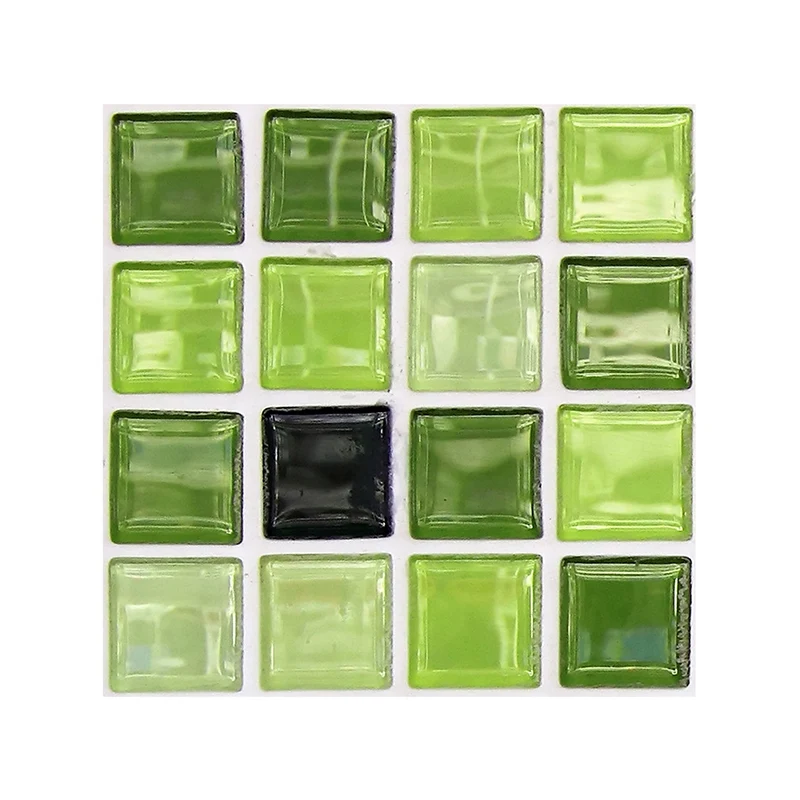 Paneles de papel tapiz cuadros verdes, mosaicos, azulejos, decoración moderna de pared para cocina, pelar y pegar Clearhalo