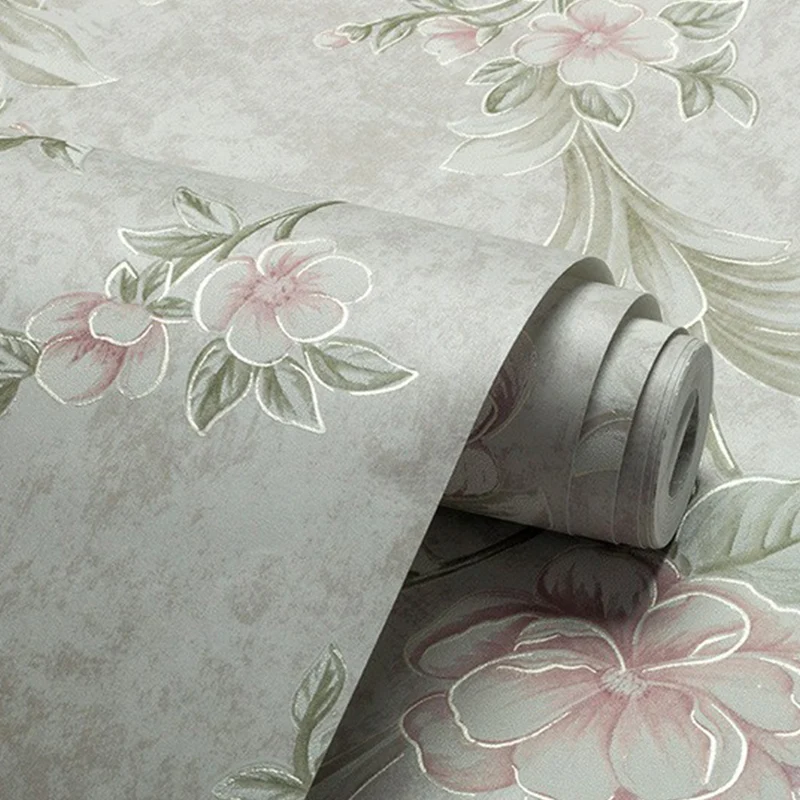 Papel pintado floral de 57,1 pies cuadrados, revestimiento de paredes rústico para dormitorio, sin pegar, en color pastel...