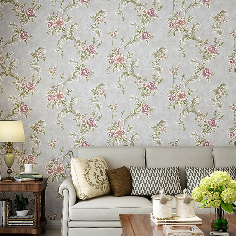 Papel pintado floral de 57,1 pies cuadrados, revestimiento de paredes rústico para dormitorio, sin pegar, en color pastel...