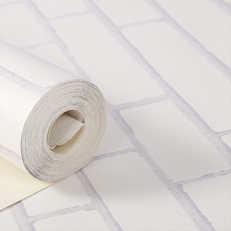 Papel pintado de ladrillo resistente las manchas para sala de estar, 33' x 20.5" Rojo Clearhalo