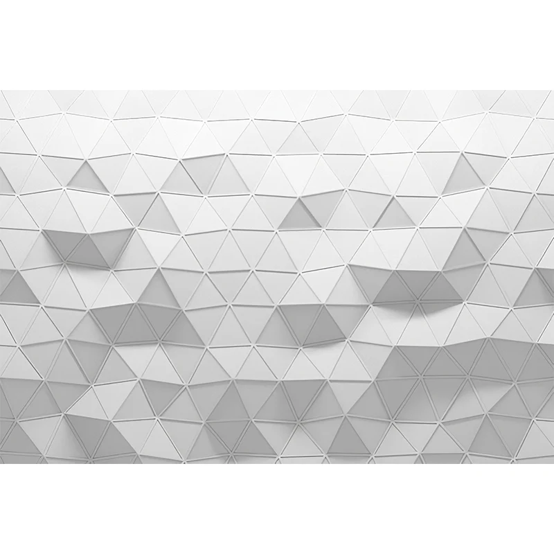 Papel pintado mural completo Geometrías 3D grises lisas Decoración de pared personalizada, tamaño personalizado disponible...