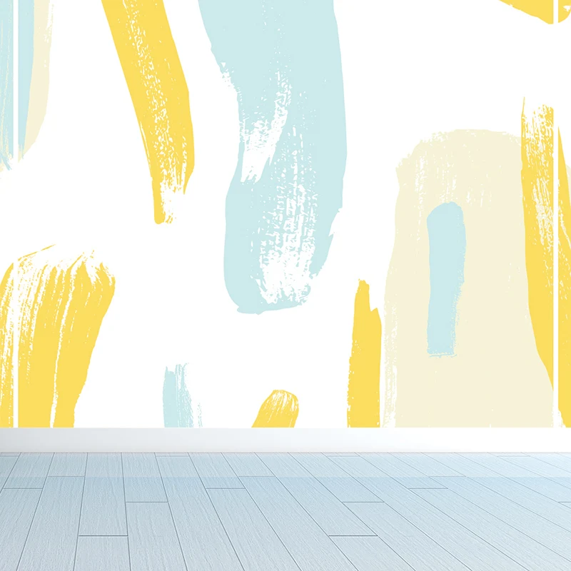 Papel pintado mural con motivos abstractos, moderno revestimiento de paredes texturizado de tejido no tejido en amarillo A...