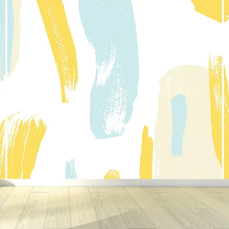 Papel pintado mural con motivos abstractos, moderno revestimiento de paredes texturizado de tejido no tejido en amarillo A...