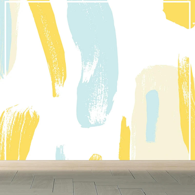 Papel pintado mural con motivos abstractos, moderno revestimiento de paredes texturizado de tejido no tejido en amarillo A...