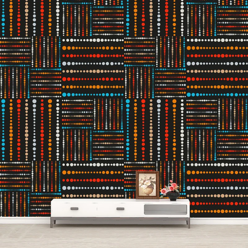 Papel pintado Mural cuadros con cuentas bohemias decoración de pared resistente las manchas naranja-azul para el hogar Nar...