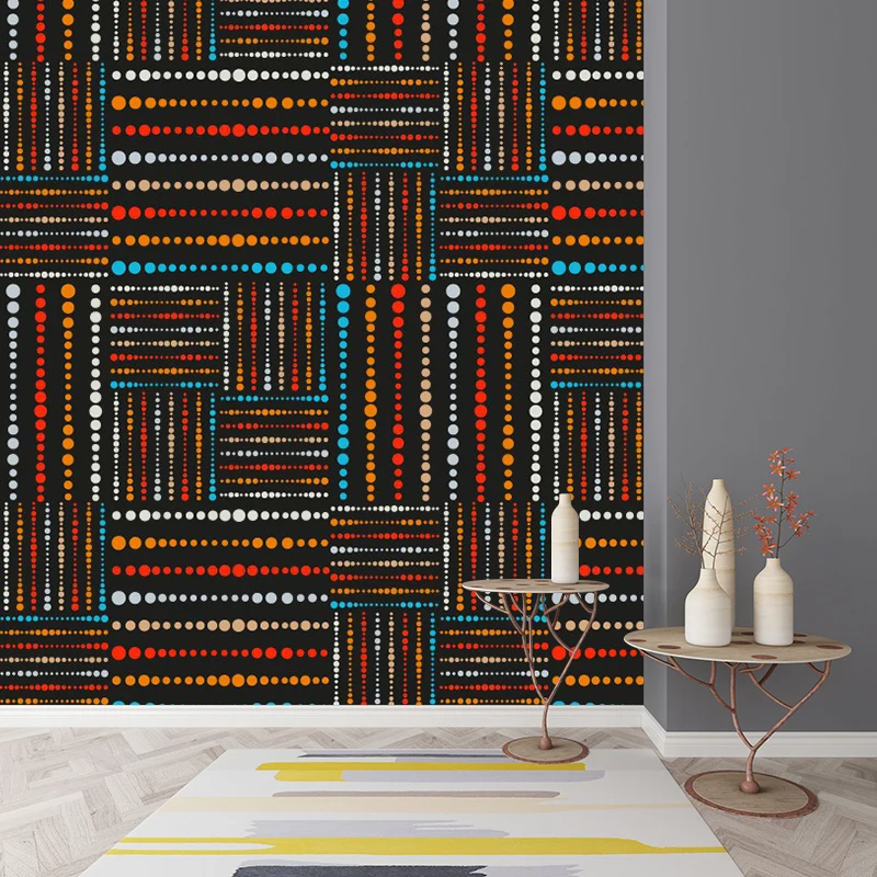 Papel pintado Mural cuadros con cuentas bohemias decoración de pared resistente las manchas naranja-azul para el hogar Nar...