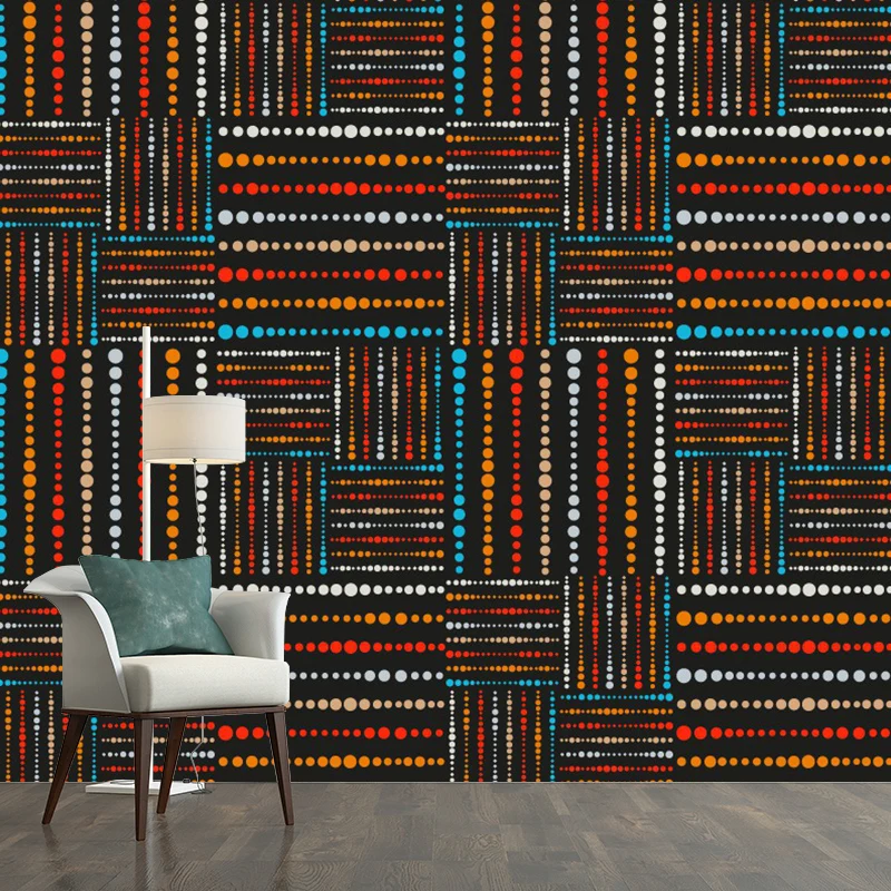 Papel pintado Mural cuadros con cuentas bohemias decoración de pared resistente las manchas naranja-azul para el hogar Nar...
