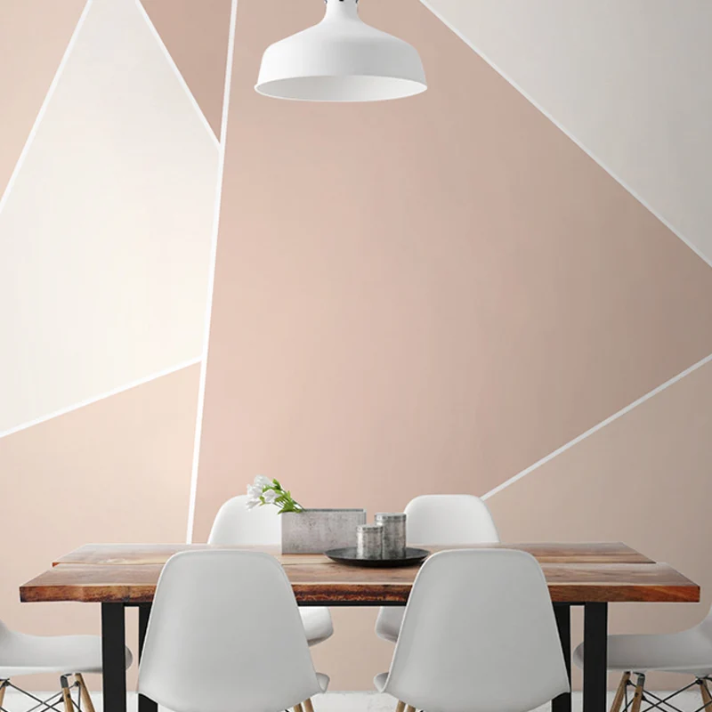 Papel pintado mural de geometrías de colores pastel para cafeterí y sala de estar, tela no tejida Azul Clearhalo