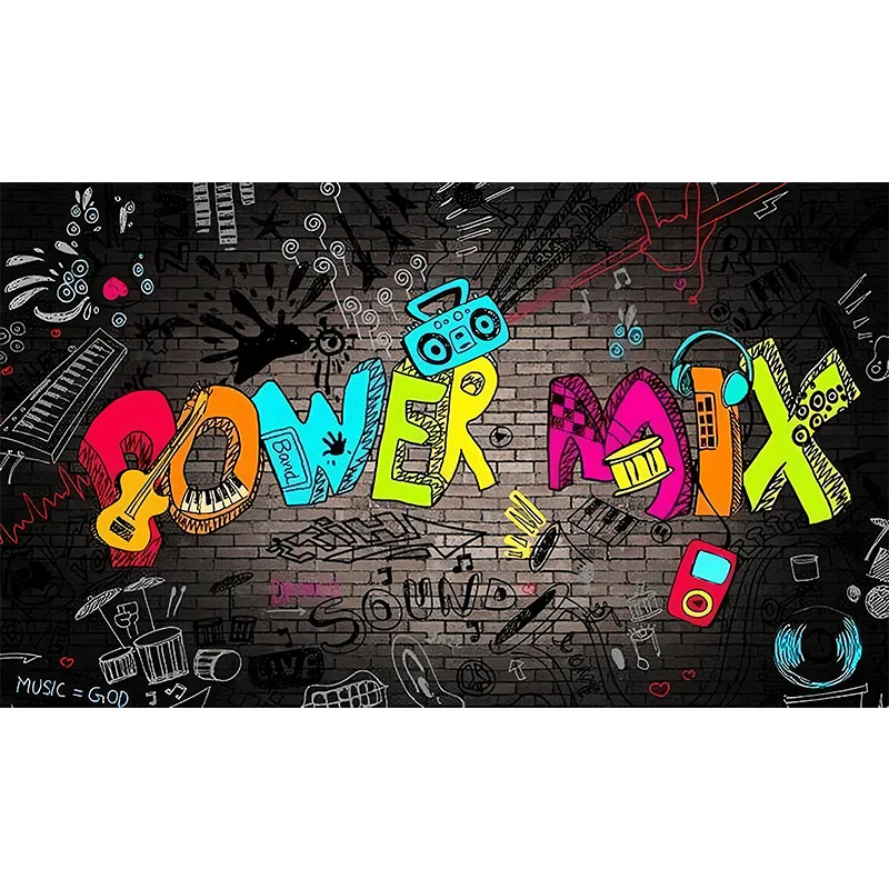 Papel pintado mural de graffiti grande para barberí arte de pared decorativo multicolor Rojo Clearhalo