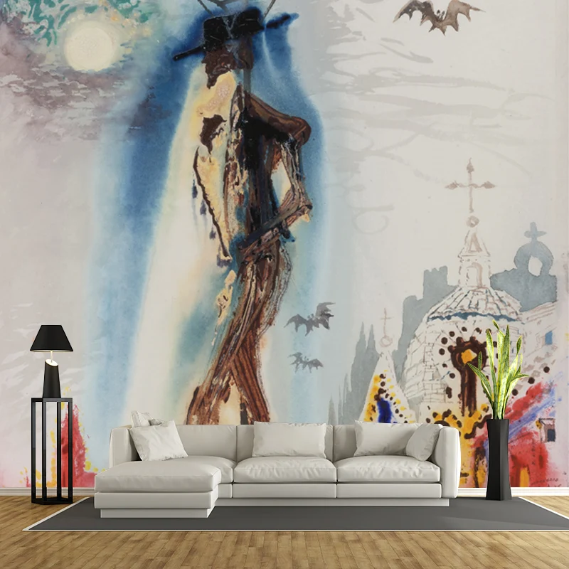 Papel pintado mural mágico el gigante para dormitorio de niños, azul-rojo, tamaño personalizado disponible Azul Clearhalo