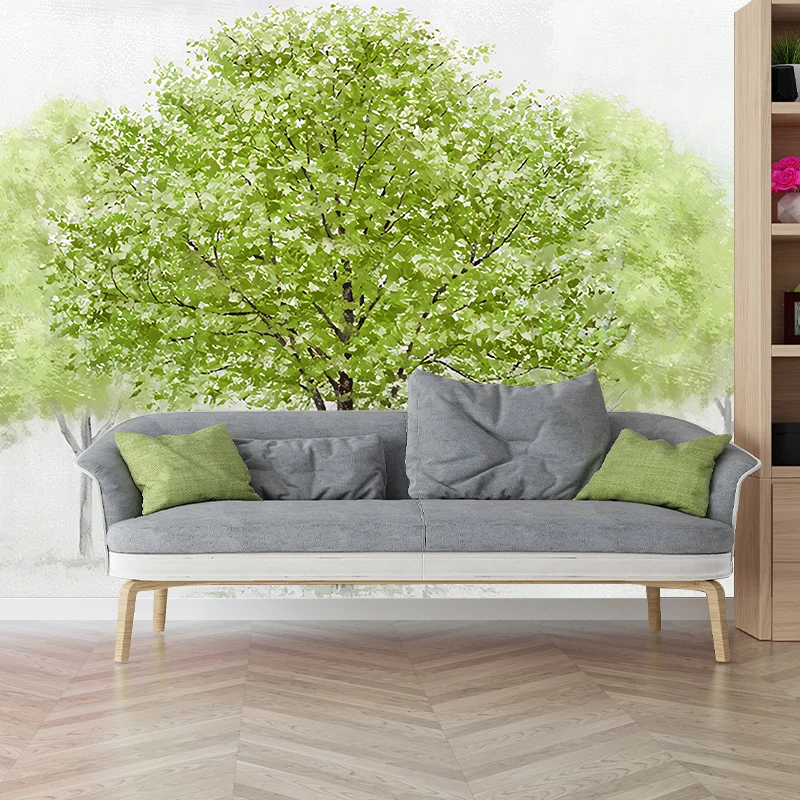 Papel pintado mural de árbol alto resistente la humedad, arte de pared contemporáneo personalizado para decoración del hog...