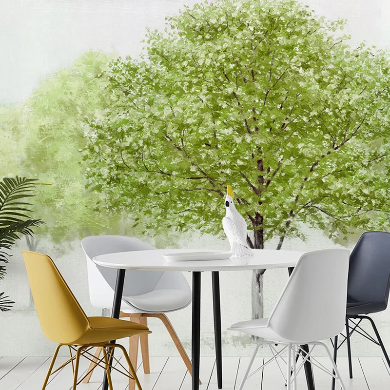 Papel pintado mural de árbol alto resistente la humedad, arte de pared contemporáneo personalizado para decoración del hog...